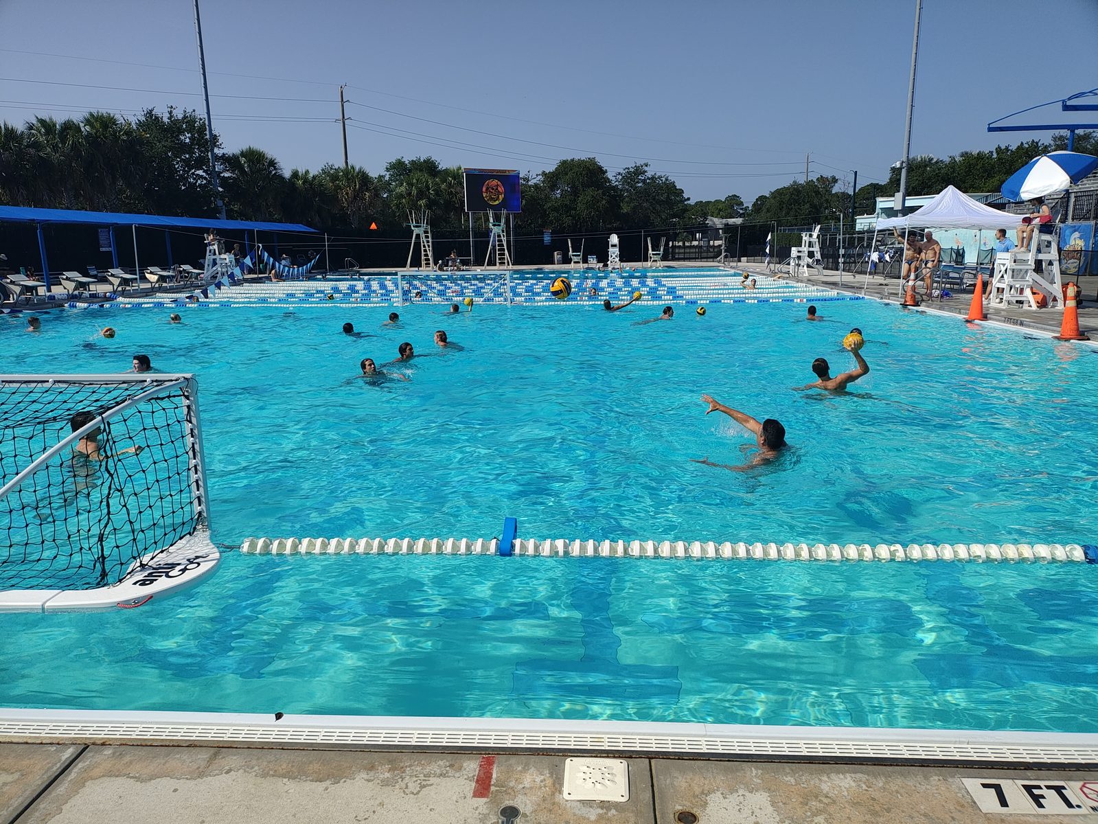 Treasure Coast Water Polo game action, Sailfish Splash pool